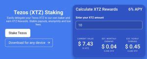 Tezos (XTZ) Staking Calculator .